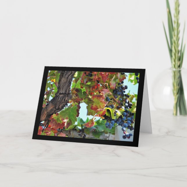 Rustic Red Grape Vine Card (Front)