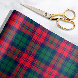 Rustic Red Green and Navy Tartan Plaid Christmas Wrapping Paper