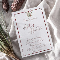 Rustic Red Hand Drawn Bow Winter Wedding