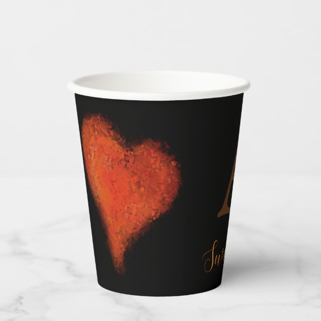 Rustic Red Heart Paper Cups (Front)