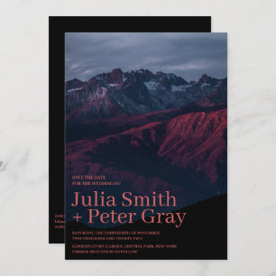 Rustic Red Mountains Save The Date Invitation