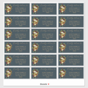 Rustic Red   Orange Floral Wedding Guest Address  