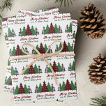 Rustic Red Plaid Merry Christmas Trees Customized Wrapping Paper Sheet<br><div class="desc">These personalized rustic holiday wrapping paper sheets feature trendy red plaid and green Christmas trees above your message Merry Christmas and Happy New Year. A cute custom and traditional look that is currently in style again, this festive gift wrap is perfect for a family who likes a classic and nostalgic...</div>