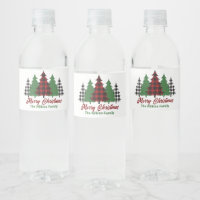Rustic Red Plaid Merry Christmas Trees Party