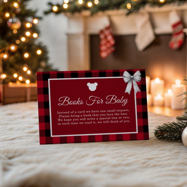Rustic Red Plaid Merry Little Books for Baby Enclosure Card (Creator Uploaded)