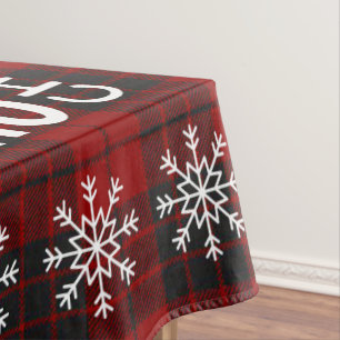 Rustic Red Plaid Most Wonderful Time Of The Year Tablecloth