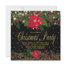 Rustic Red Poinsettia Christmas Party