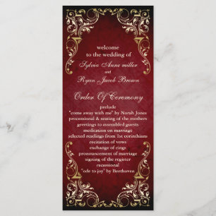 rustic red regal  wedding program