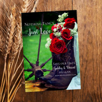 Rustic Red Roses Cowboy Boots Western Wedding