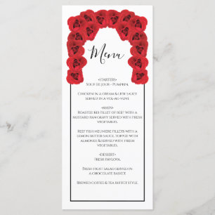 Rustic Red Roses Wedding  Menu