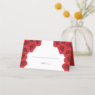Rustic Red Roses Wedding Place Card