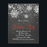 Rustic Red Snowflake Chalkboard Christmas Party Invitation<br><div class="desc">Pretty rustic white chalk with red text snowflake chalkboard Christmas party invitation. This simple elegant black and red snowflake Christmas party invitation is easily customized for your event by adding your details in the font style and wording of your choice.</div>