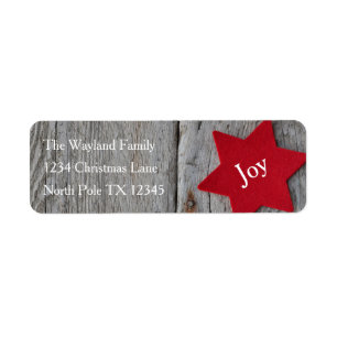 Rustic Red Star Address Labels