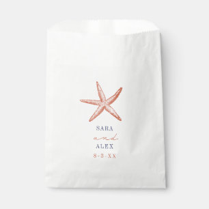 Rustic Red Starfish Beach Wedding Favour Bag