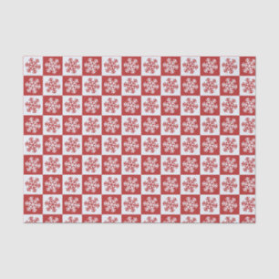 Rustic Red & White Snowflake pattern Christmas Tissue Paper