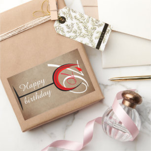 Rustic Red Wine Glass Script 70th Birthday Sticker