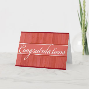 Rustic red wood Congratulations greeting card