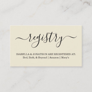 Rustic Registry Insert / Enclosure for Invitation