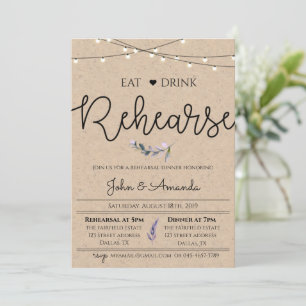Rustic Rehearsal Dinner Invitation