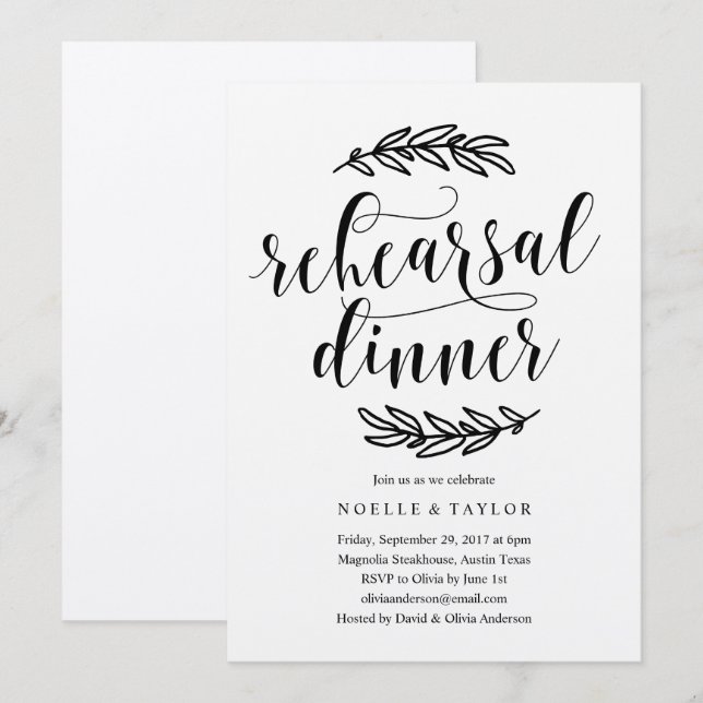 Rustic Rehearsal Dinner Invitation (Front/Back)