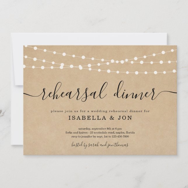 Rustic Rehearsal Dinner Invitation (Front)