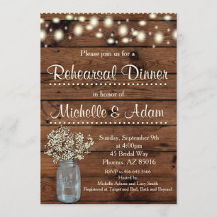 Rustic Rehearsal Dinner Invitation, Rehearsal Invitation