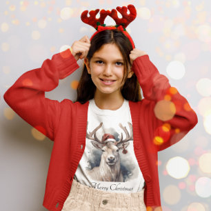 Rustic Reindeer Christmas, custom T-Shirt