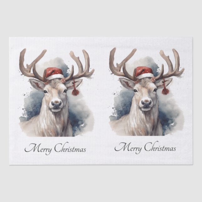 Rustic Reindeer Christmas, custom Tissue Paper (Front)