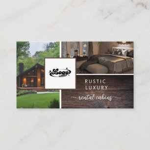 Rustic Rental Costal Logo QR code Business Card