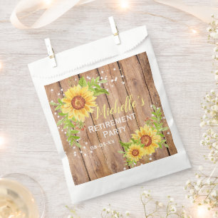 Rustic Retirement Floral Sunflower Party Favour Bag