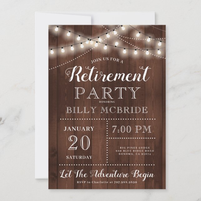 Rustic Retirement Party Invitation (Front)