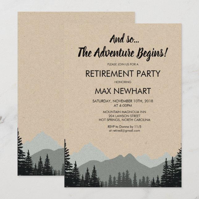 Rustic Retirement Party Invitation (Front/Back)