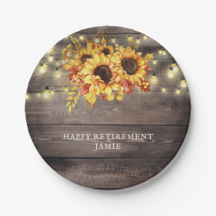 Rustic Retirement Party Paper Plate