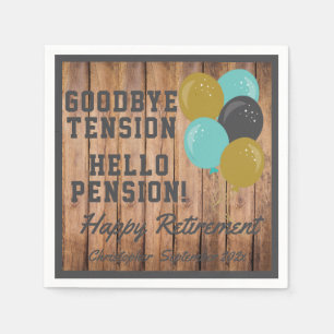 Rustic Retirement Quote And Balloons Napkin