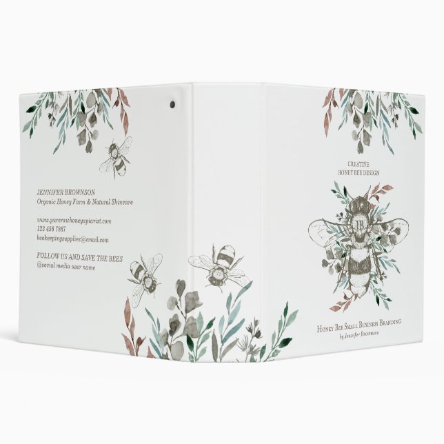 Rustic Retro Creative Honey Bee Apiary Binder (Background)