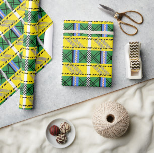 Rustic Retro Painted Plaid Pattern Gift Wrapping Paper