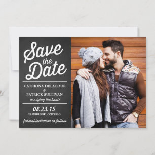 Rustic Retro Script   Save the Date Announcement