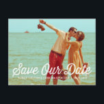 Rustic Retro Typography Save the Date Postcard<br><div class="desc">Rustic Retro Typography Save the Date Postcard 
 Customizable save the date postcard featuring rustic retro script. Similar items can be found in my found.</div>