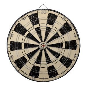 Rustic Retro Vintage Black and Brown Dartboard