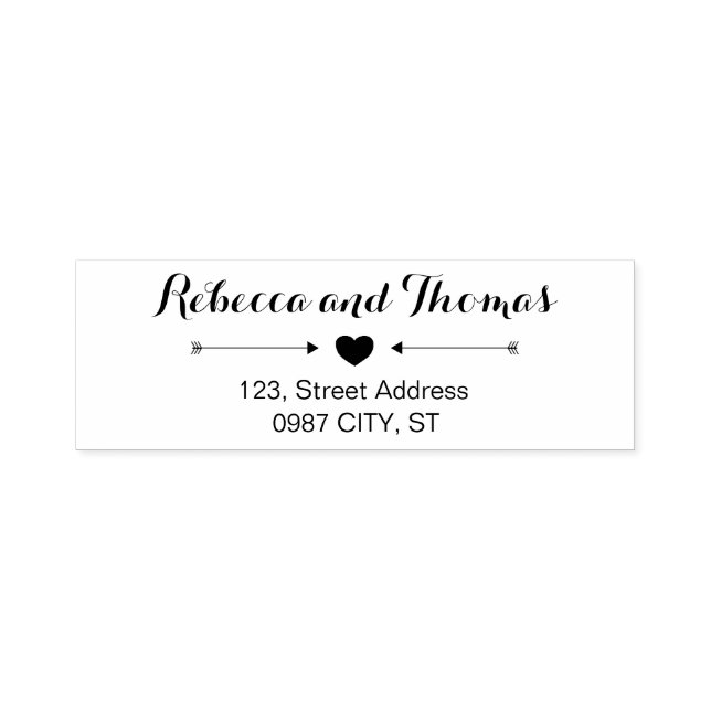 Rustic return address self-inking wedding stamp (Design)