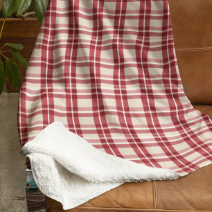 Rustic Reverie Embracing the Farmhouse Red Plaid Sherpa Blanket
