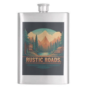 Rustic Roads Hip Flask