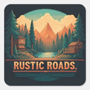 Rustic Roads  Square Sticker