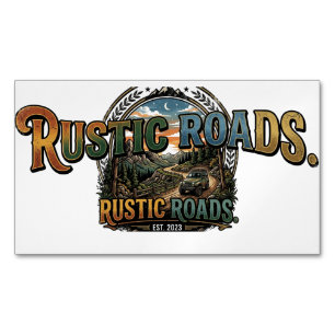 Rustic Roads Vintage Adventure T-Shirt Magnetic Business Card