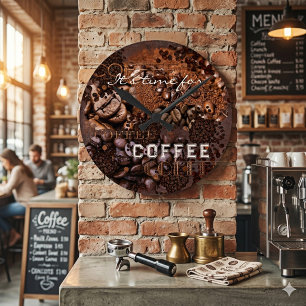 Rustic Roasted Coffee Bean  Round Clock