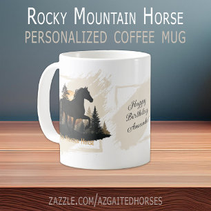 Rustic Rocky Mountain Horse Silhouette Personalize Coffee Mug