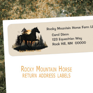 Rustic Rocky Mountain Horse Sunset Address Labels