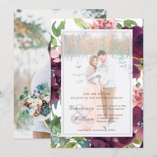 Rustic Romance Beautiful Two Photo Wedding Invitation
