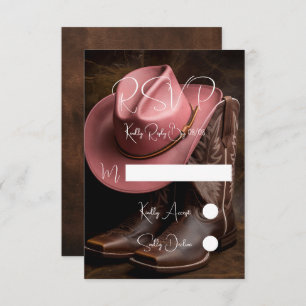 Rustic Romance: Boots and Hat Wedding RSVP Card