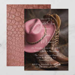 Rustic Romance: Boots & Hat Bridal Shower Invitation